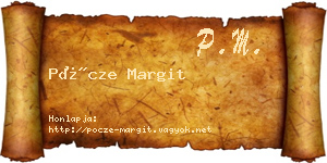 Pöcze Margit névjegykártya